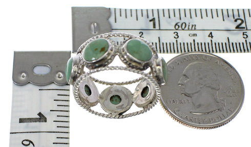 Silver Southwestern Turquoise Ring Size 5-3/4 YX94034